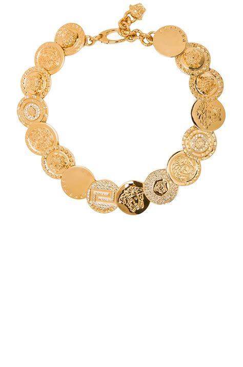 versace medusa coin necklace|versace necklace real gold.